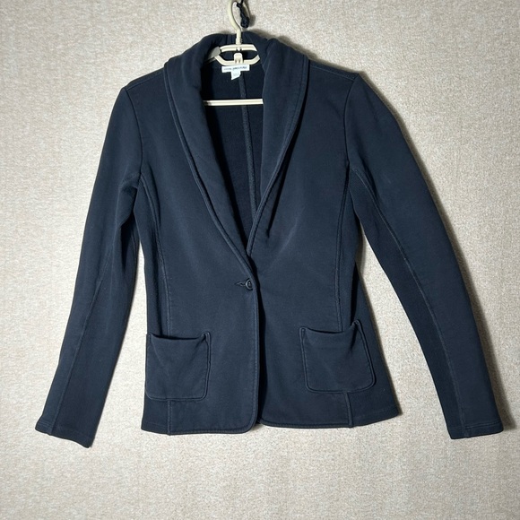 James Perse Jackets & Blazers - Standard James Perse Blazer Jacket‎ Womens Size 4 XL Black Shawl Collar 1 Button